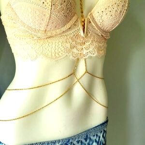 Fashion Gold Sequins Body Chain Necklace